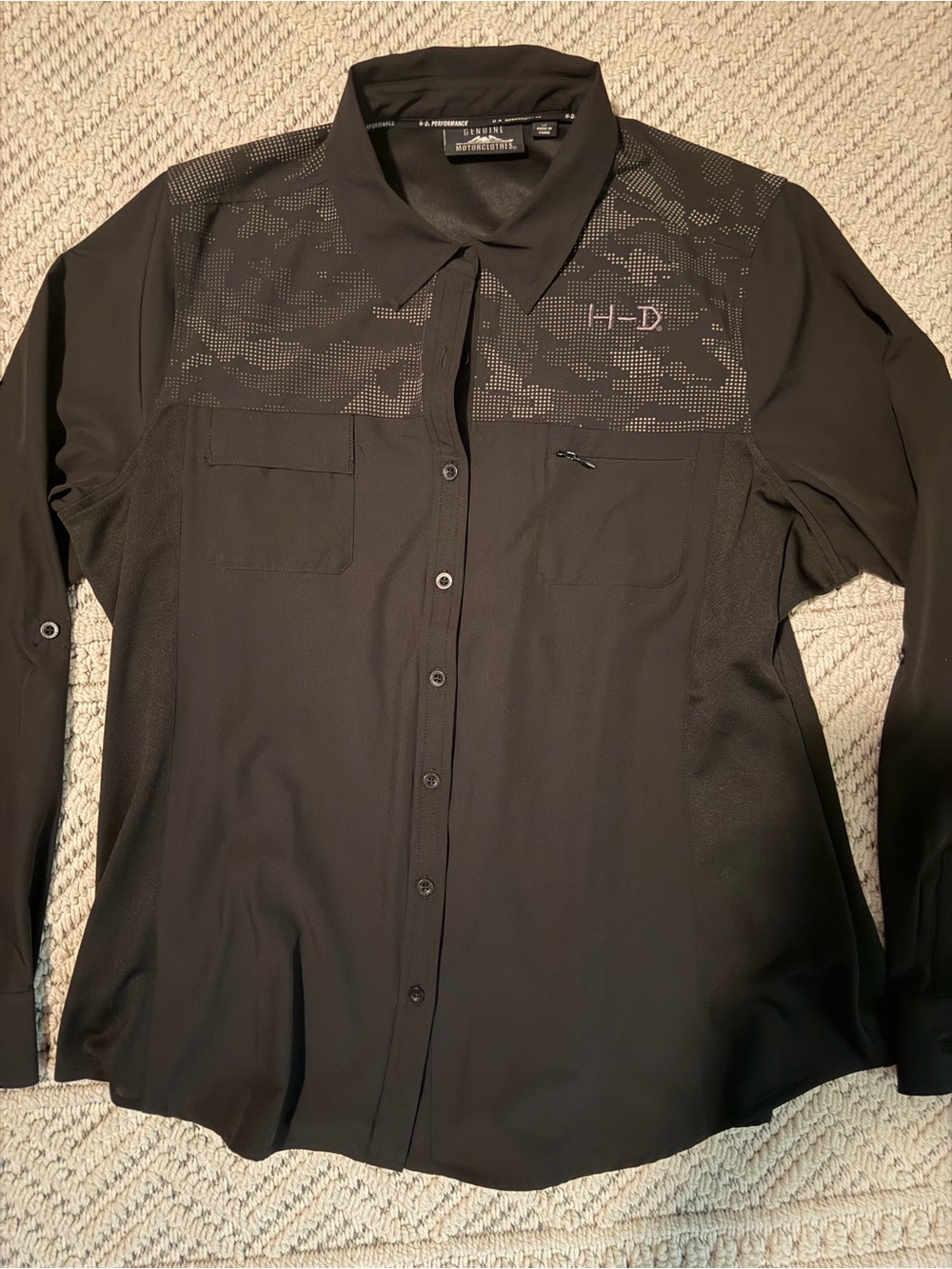 Harley-Davidson Black womens Button-Down Performance Shirt